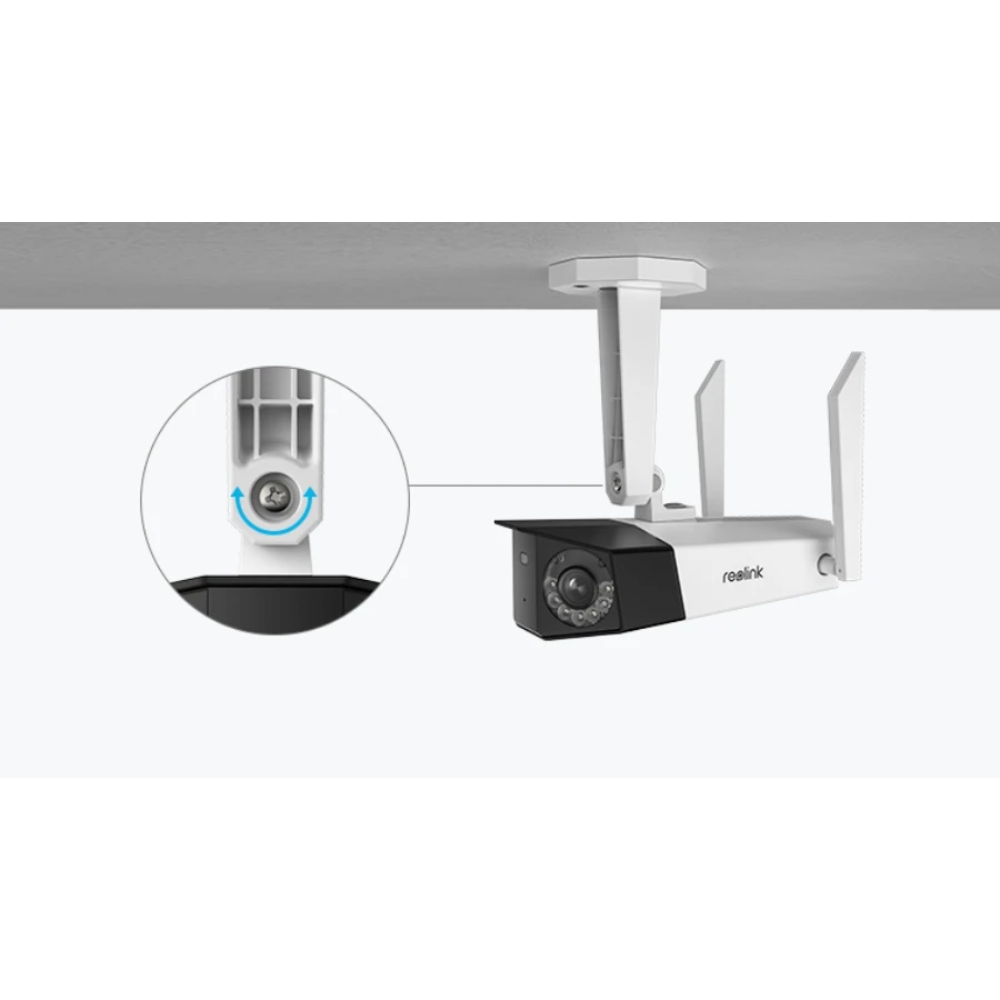 CAMARA WIFI DUO 2 4K / SMART /DOBLE LENTE ANGULO 180 / WATERPROOF / FOCO / SIRENA REOLINK