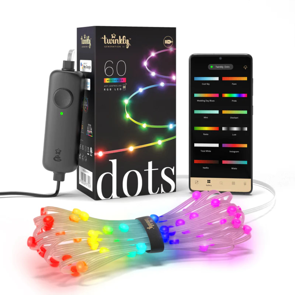 DOTS CADENA 60 LED RGB CABLE TRANSPARENTE USB-A TWINKLY TWD060STP-T