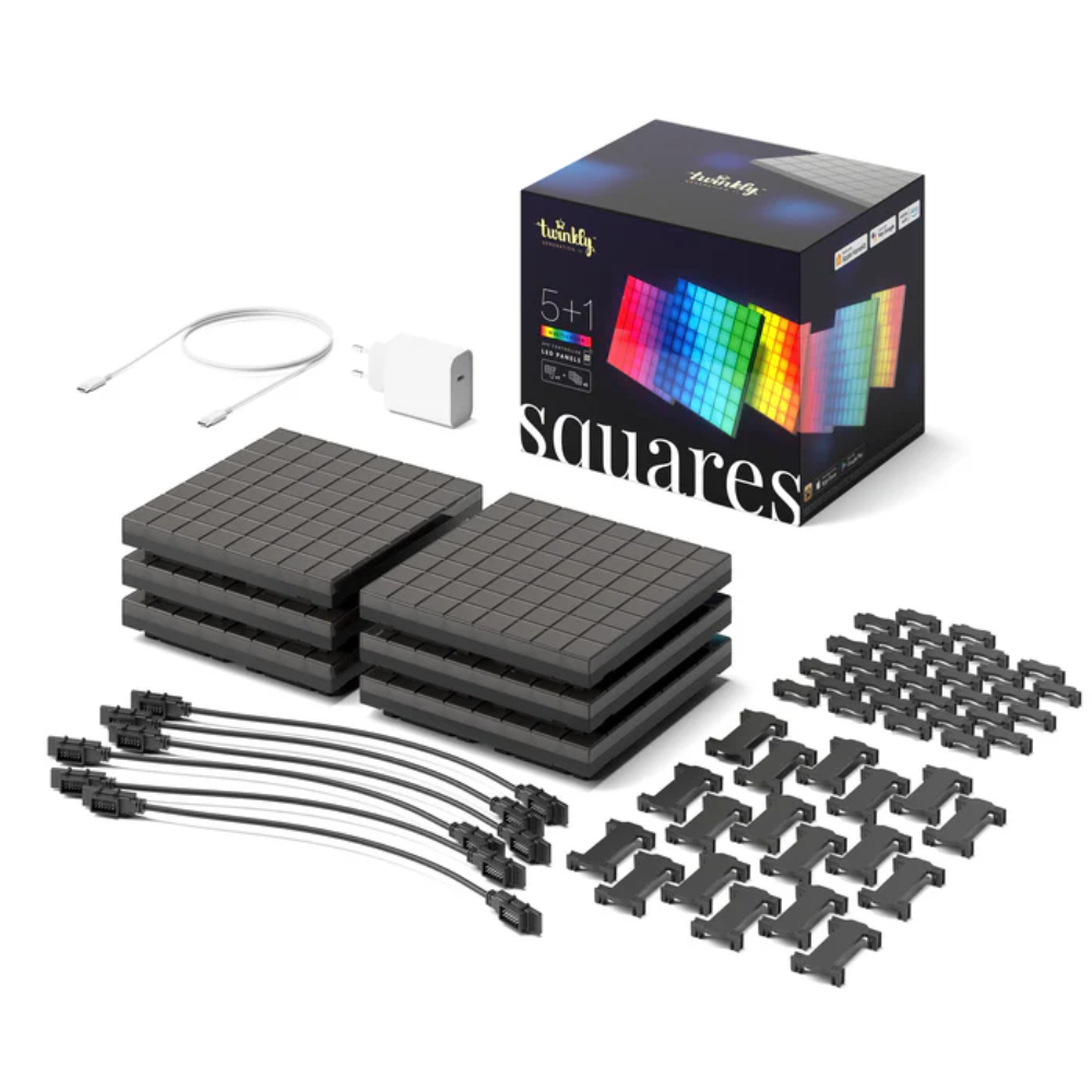 KIT STARTER PANELES 1X5 LED RGB TWINKLY SQUARES TWQ064STW-07-BEU