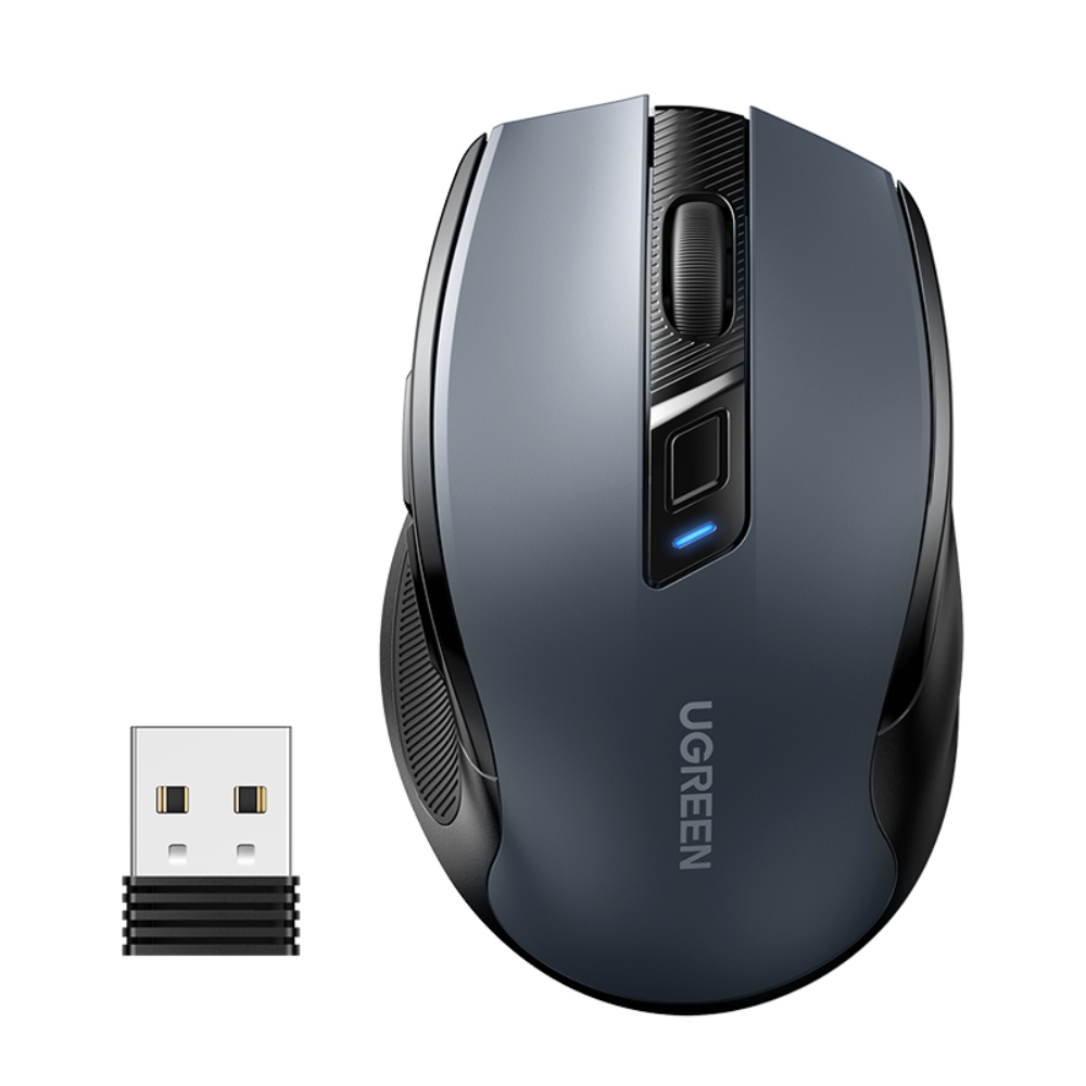 MOUSE INALAMBRICO 2.4GHZ+BLUETOOTH ERGONOMICO GRIS OSCURO UGREEN MU006