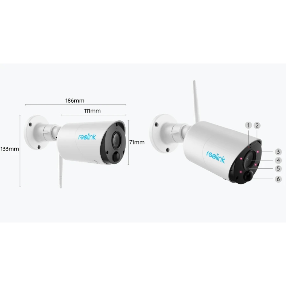 CAMARA WIFI ARGUS ECO 3MP / INALAMBRICA / SMART / WATERPROOF / ZOOM DIGITAL 6X/SIRENA/USB-C REOLINK