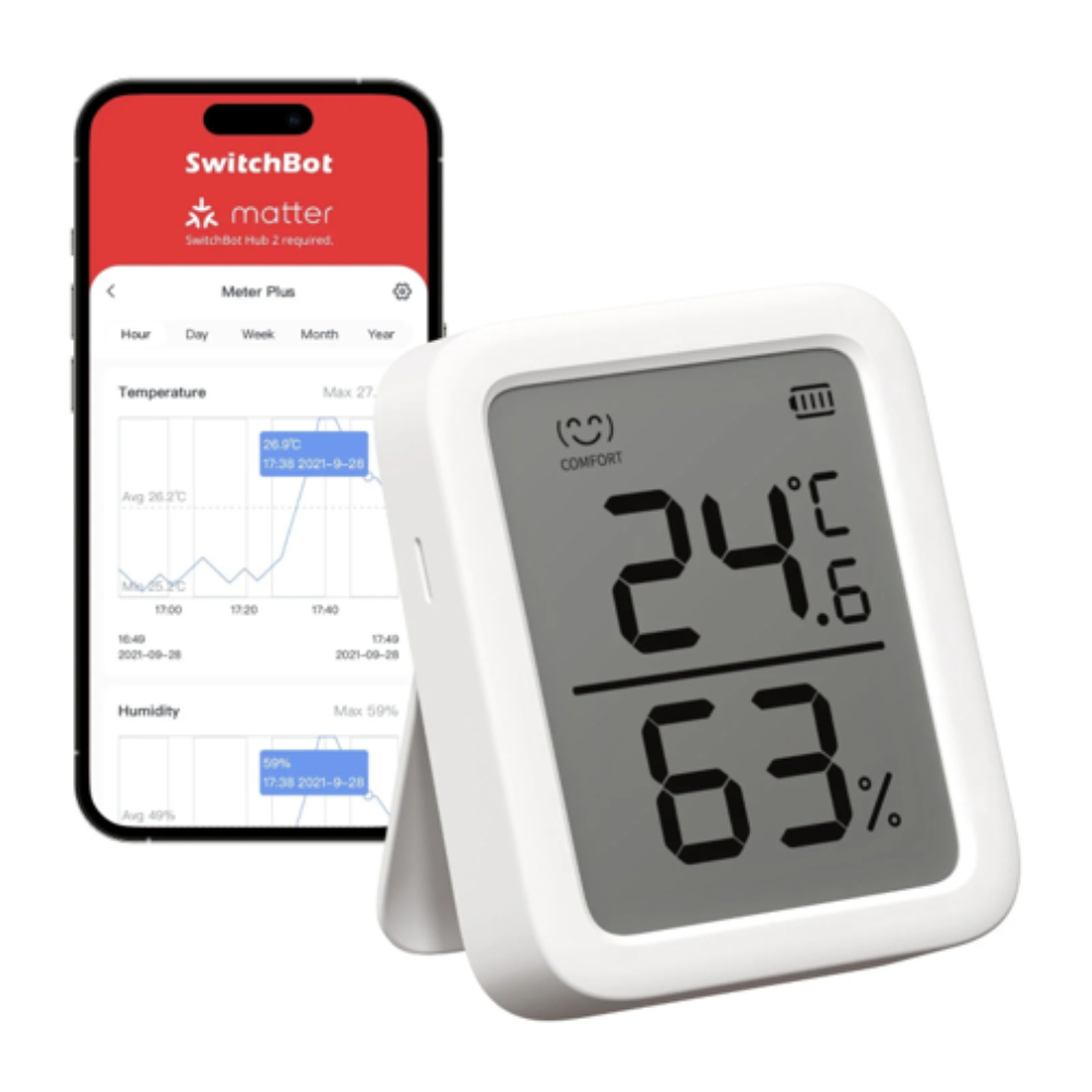 LECTOR DE TEMPERATURA Y HUMEDAD SMART SWITCHBOT METER PLUS