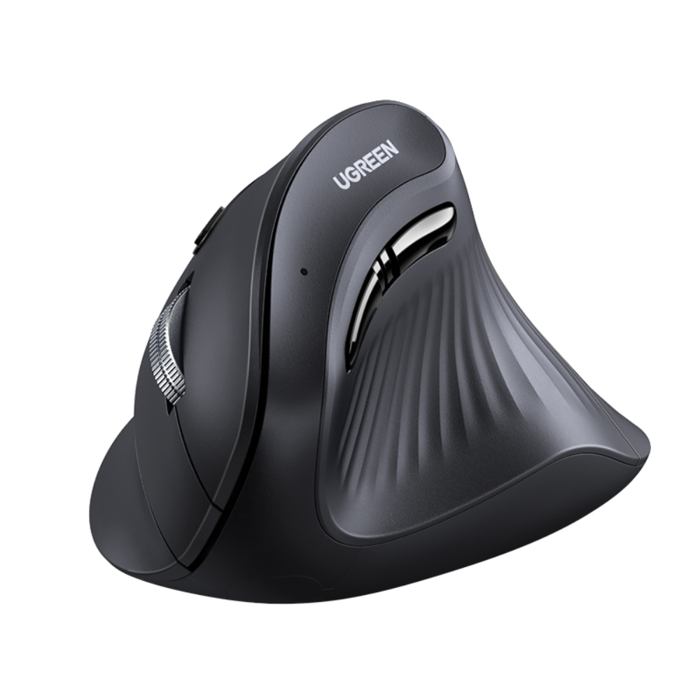 MOUSE INALAMBRICO VERTICAL 2.4GHZ+BT TRIPLE CONEXIÃ“N (1W+2BT) NEGRO UGREEN MU008