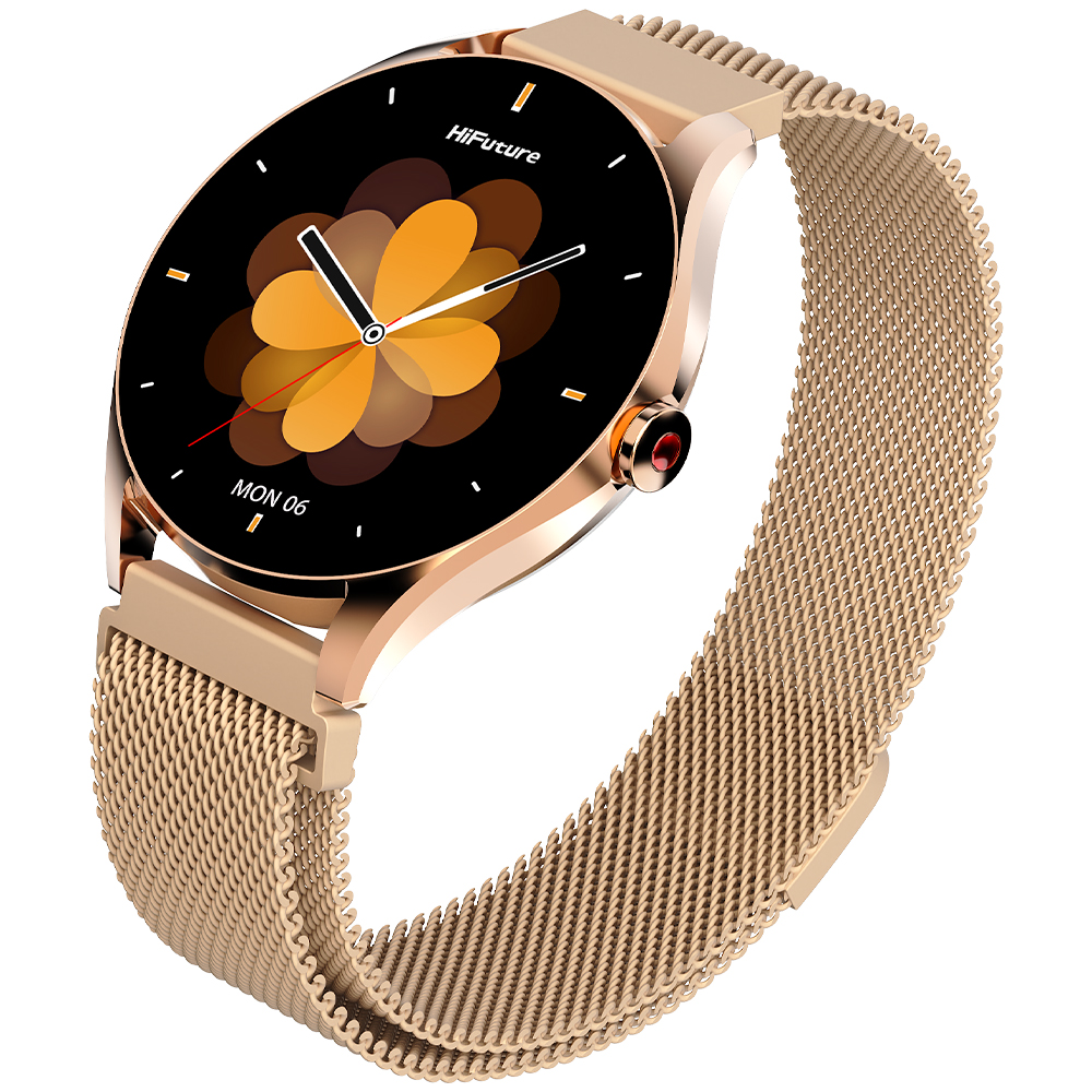 SMARTWATCH AURA2 METALICO ROSE GOLD WATERPROOF PANTALLA 1.32 PULGADAS AMOLED HIFUTURE HSSW18RG