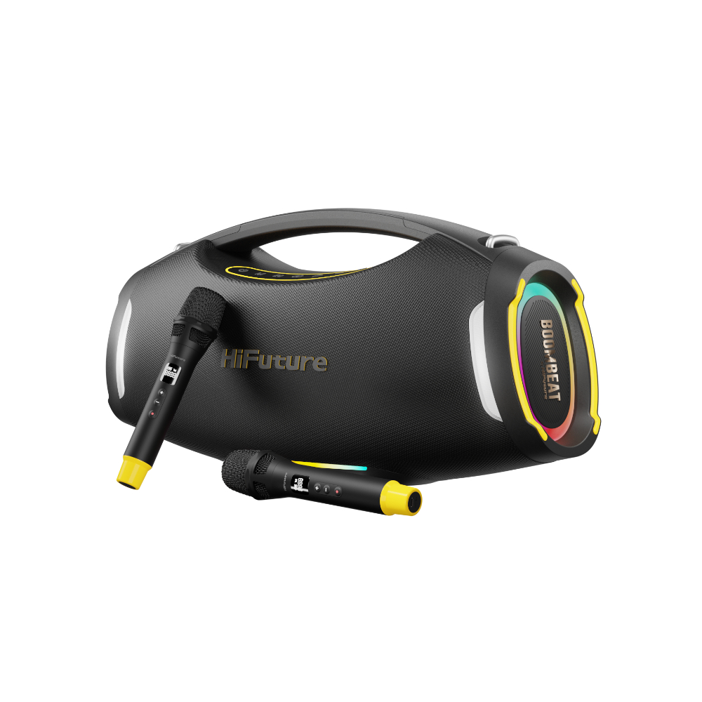 ULTRA BAZUKA HIFUTURE BOOMBEAT 350W RMS 2 MIC INALAMBRICOS BT 5.4 TWS RGB +12H